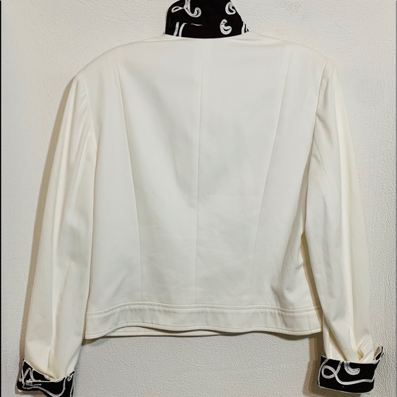 Neiman Marcus Womens Jacket White Brown Lined Sz12 - Picture 2 of 6